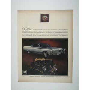 1968 Cadillac 472 V8 Engine Advertisement Print GM Luxury Car